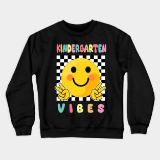 Hippie Kindergarten Vibes Teacher 1st Day Of School Crewneck Sweatshirt